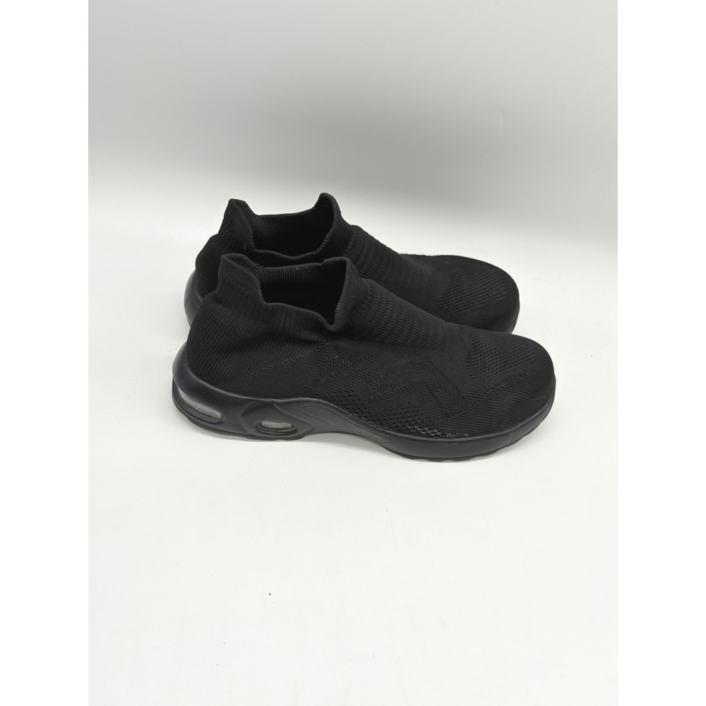 LARNMERN Women's 10 Black Knit Slip On Steel Toe Work Shoes Sneakers